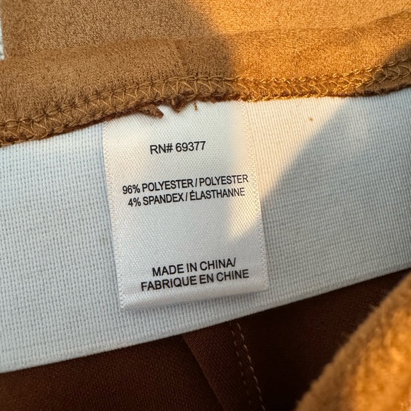 &Basics Womens Faux Suede Straight Leg Pants In Camel - Picture 8 of 8